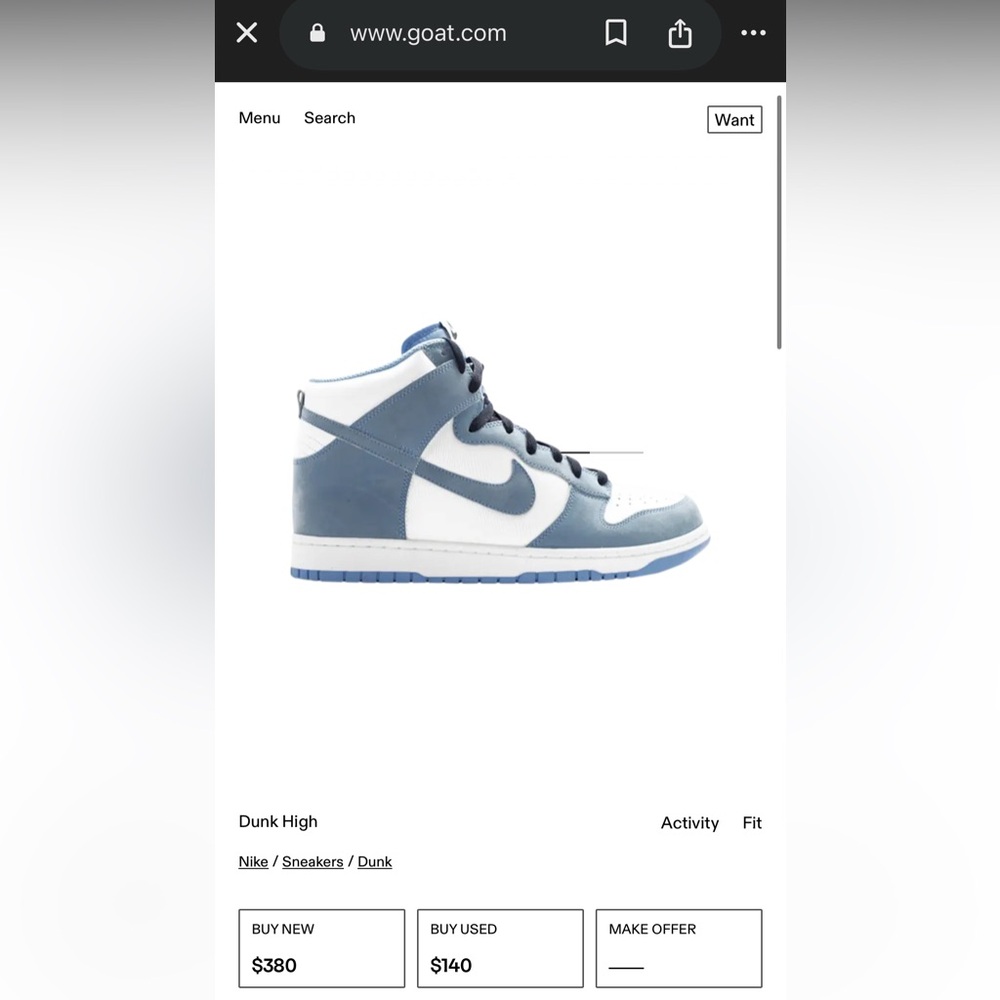 Nike Dunk High Blue and White Sneakers